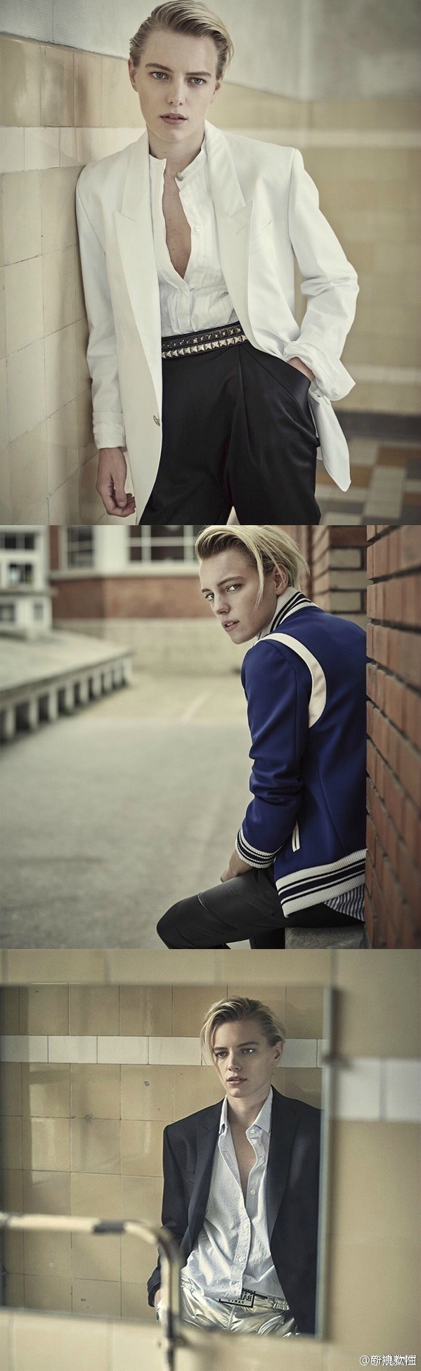 90年出生的瑞典女模erika linder. 穿上男装帅出新高度