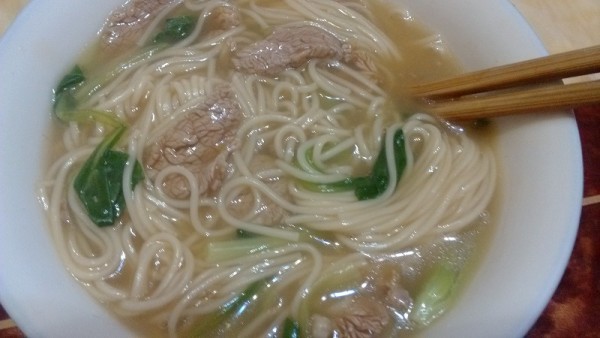 20120313 晚餐--小白菜瘦肉面