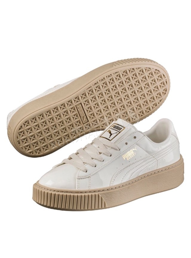 全新彪马白色漆皮板鞋